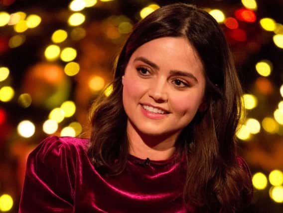 Jenna Coleman during filming of the Graham Norton Show