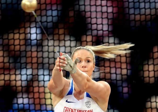 Great Britain's Sophie Hitchon in action in the Women's Hammer Final during day four of the 2017 IAAF World Championships at the London Stadium. PRESS ASSOCIATION Photo. Picture date: Monday August 7, 2017. See PA story ATHLETICS World. Photo credit should read: Adam Davy/PA Wire. RESTRICTIONS: Editorial use only. No transmission of sound or moving images and no video simulation