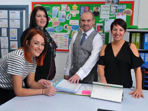 Frankie Hough, Liz McDonald, Sylvia Clark and Headteacher Russ Bridge are working hard to make sure their pupils get the extra learning support they need after leaving school. (s)