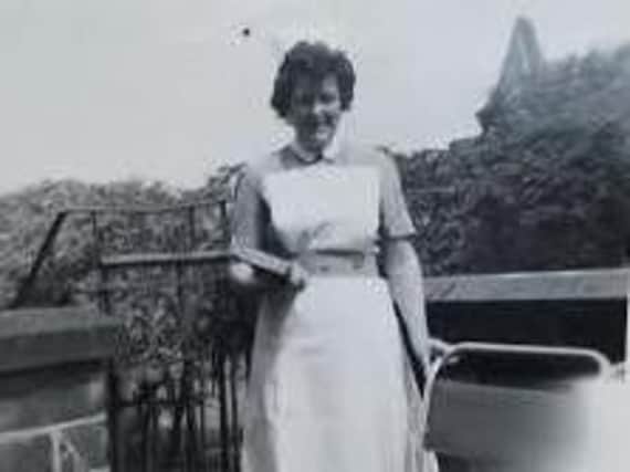 Dorothy Nicholson, who has died at the age of 92, during her career as a nurse at Colne's Hartley Hospital.