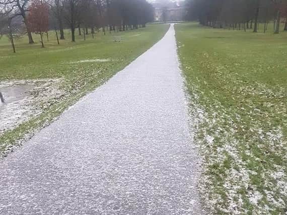 The icy conditions at Burnley's Towneley Park captured by one of the Parkrun's members - Helen Morphet Stevens.