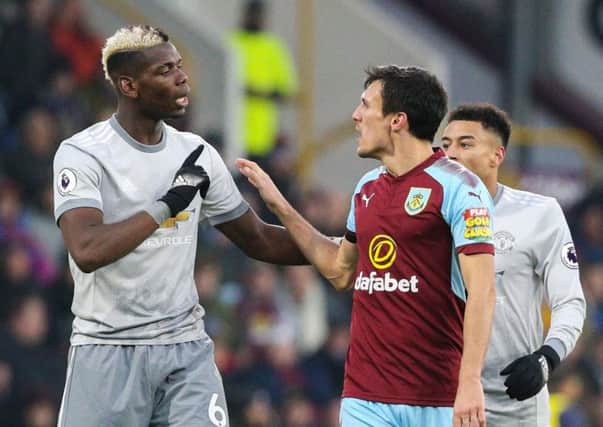 Manchester United's Paul Pogba has words with Burnley's Jack Cork

Photographer Alex Dodd/CameraSport

The Premier League - Burnley v Manchester United - Saturday 20th January 2018 - Turf Moor - Burnley

World Copyright Â© 2018 CameraSport. All rights reserved. 43 Linden Ave. Countesthorpe. Leicester. England. LE8 5PG - Tel: +44 (0) 116 277 4147 - admin@camerasport.com - www.camerasport.com