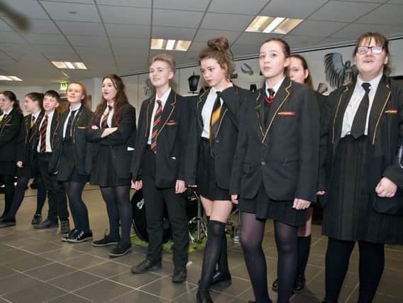 Students at Shuttleworth College line up to take part in the "open mic" event at Shuttleworth College.