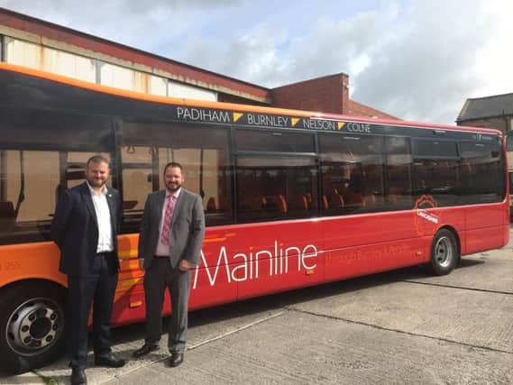 Pendle MP Andrew Stephenson with Alex Hornby from Transdev