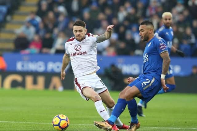Burnley's Robbie Brady in action at the King Power Stadium