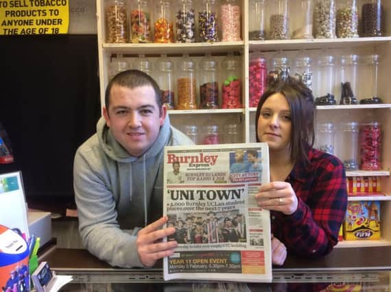 Corey Lowndes and his girlfriend, Chantelle Denwood, are the new owners of the popular shop, the Newstree in Burnley's Lowerhouse Lane.