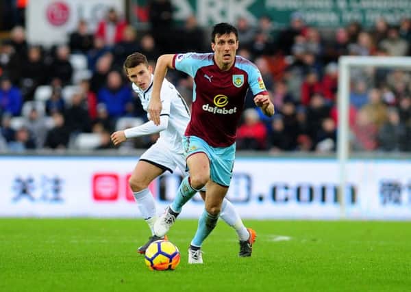 Swansea City's Tom Carroll battles with Burnley's Jack Cork

Photographer Ashley Crowden/CameraSport

The Premier League - Swansea City v Burnley - Saturday 10th February 2018 - Liberty Stadium - Swansea

World Copyright Â© 2018 CameraSport. All rights reserved. 43 Linden Ave. Countesthorpe. Leicester. England. LE8 5PG - Tel: +44 (0) 116 277 4147 - admin@camerasport.com - www.camerasport.com