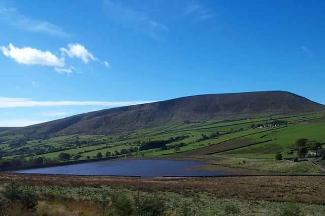 Pendle Hill from Aitken Wood taken by D. Oyston.