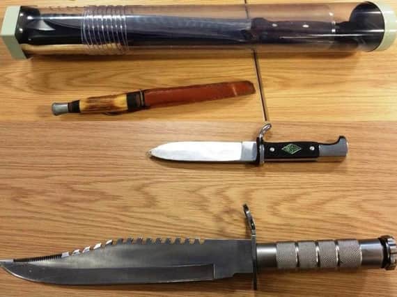 Some of the knives handed in to Lancashire Police as part of Operation Sceptre.
