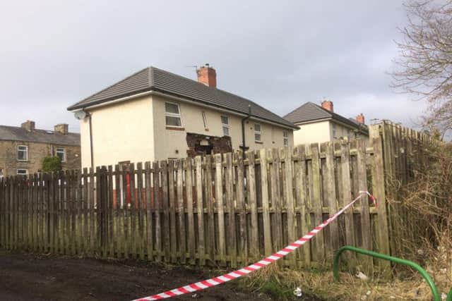 The rear of the property in Garden Street, Padiham, that was damaged by a gas explosion.