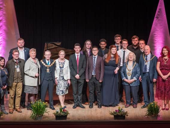 The musicians, judges and civic dignitaries