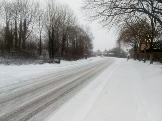 Lakeland Way, Burnley, this morning, covered in snow