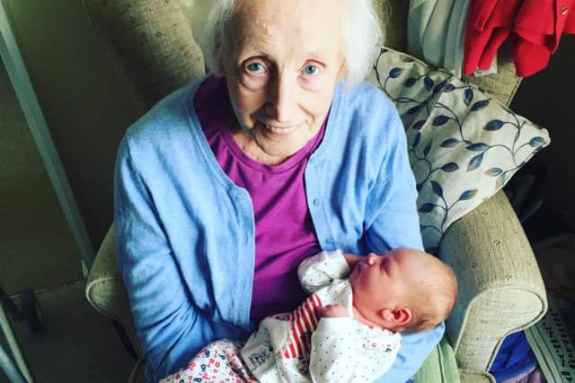 Vera May Whyte Ashworth with her great-granddaughter 17 month-old Maggie May.