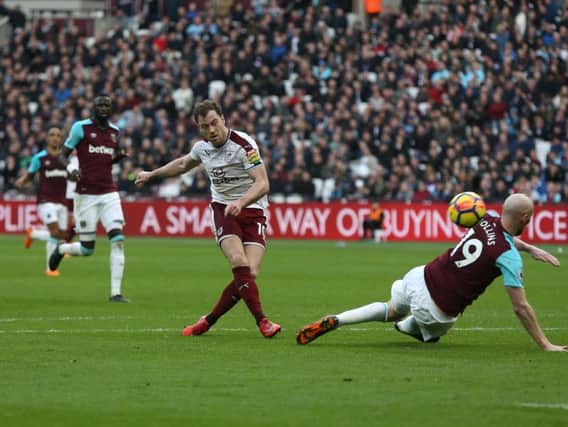Ashley Barnes fires in the first goal