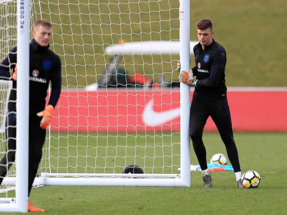 Nick Pope during England training.