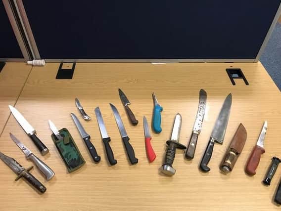 Lancashire Police took 106 knives off the county's streets in just one week.