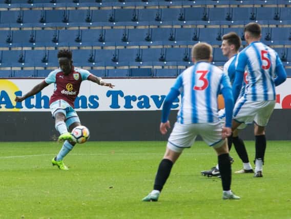 Tinashe Chakwana in action for Burnley's Under 23s at Turf Moor.