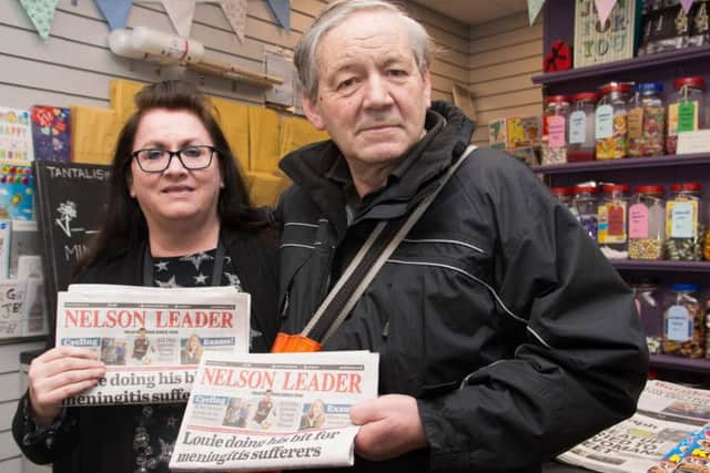 Rod with Park News owner Julie MacAdam prepares to deliver the Nelson Leader to homes across Pendle.