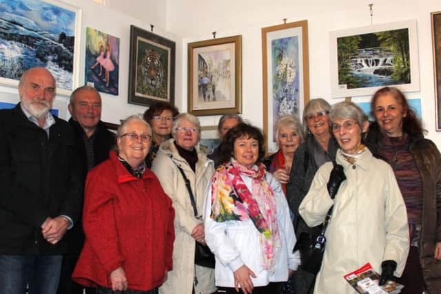Some of the Pendle Artists at the launch of their 50th anniversary exhibition.
