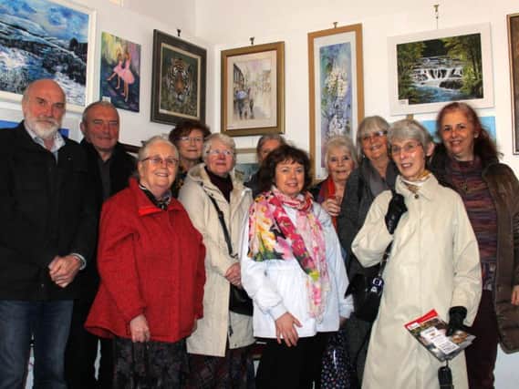 Some of the Pendle Artists at the  launch of their 50th anniversary exhibition.