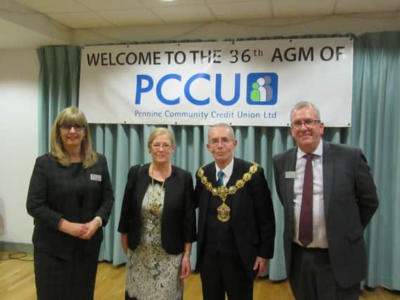 PCCU chief executive Kathryn Fogg, Mayoress Barbara Whalley, Mayor David Whalley and PCCU President Gerard Spain (s)