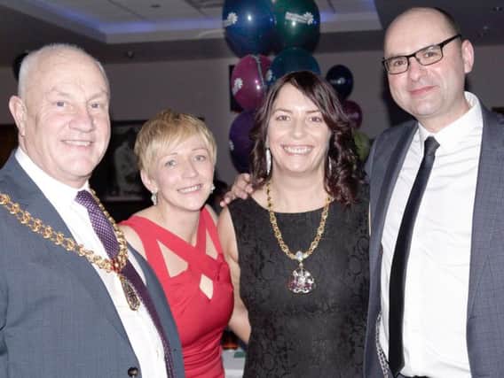 Paul (far right) and Louise (second from left) Anderson with the Mayor (far left) and Mayoress (second from right) of Burnley.