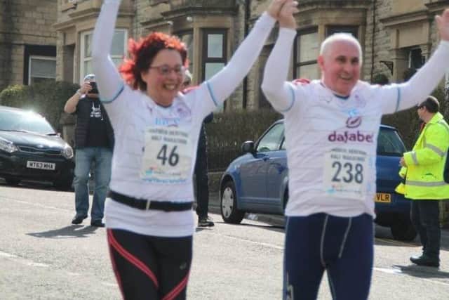 Peter Jones and Julie Bithell taking part in the Darwen Heritage Half Marathon