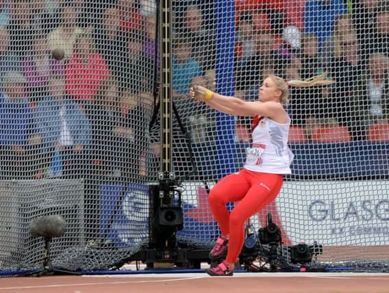 Sophie Hitchon in action at Glasgow 2014
