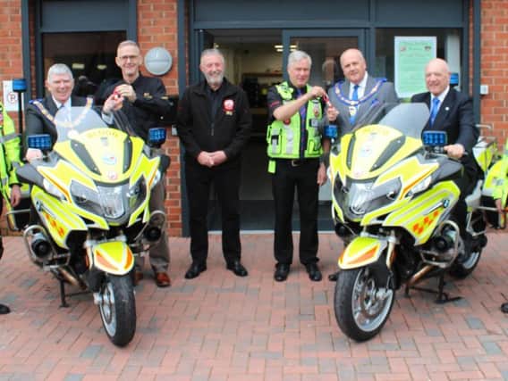 West Lancs Freemasons donate two new BMW motorbikes to North West Blood Bikes