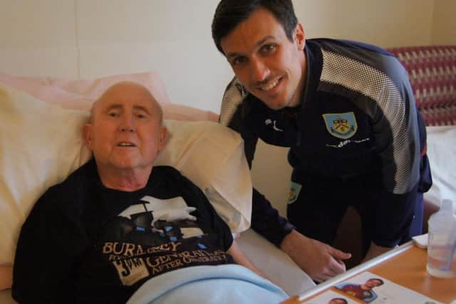 Jack Cork with lifelong Burnley fan Tony Cummings