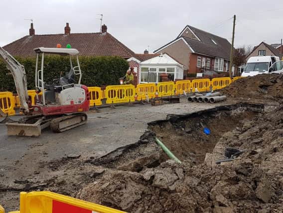 Work is being carried out in Middlesex Avenue, Burnley.