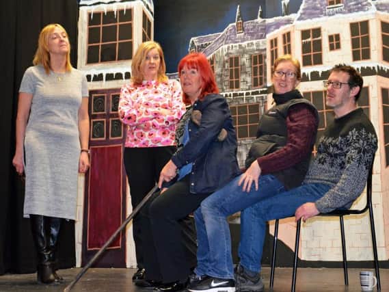 Starring are Marilyn McGinty, Jackie Williamson, Marina Butterworth, Rosemary Osborne and Simon Bailey (left to right).