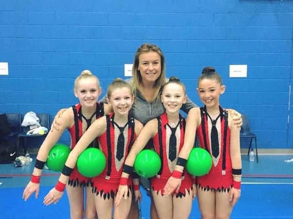 Ribble Valley Acrobatics Academy with their coach Toni Connolly.