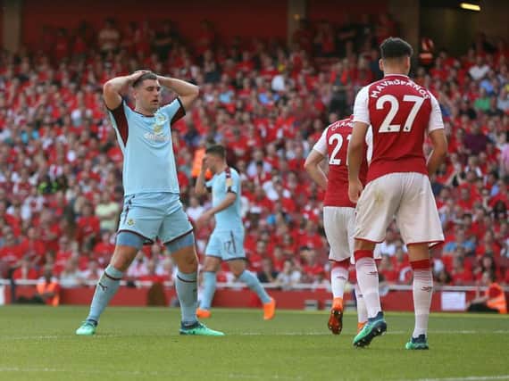 Sam Vokes reacts after going close with a second half header