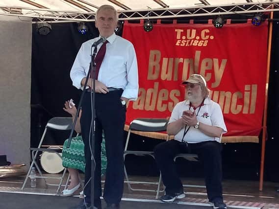 John McDonnell speaking at Towneley Park