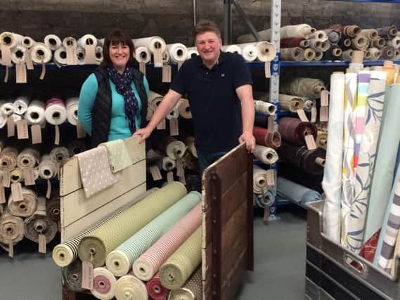 Edward and Georgia Dyson in their new shop Fabric and Fent
