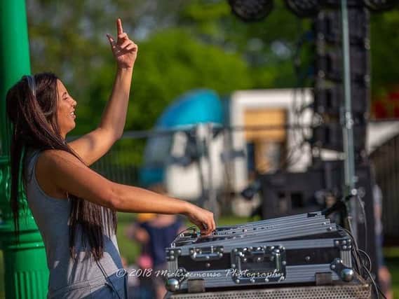DJ Nadia Lucy in full flow at the Festival in the Park
