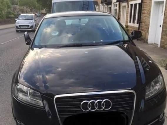 A large stone was thrown at this car as it was driven through Barrowford